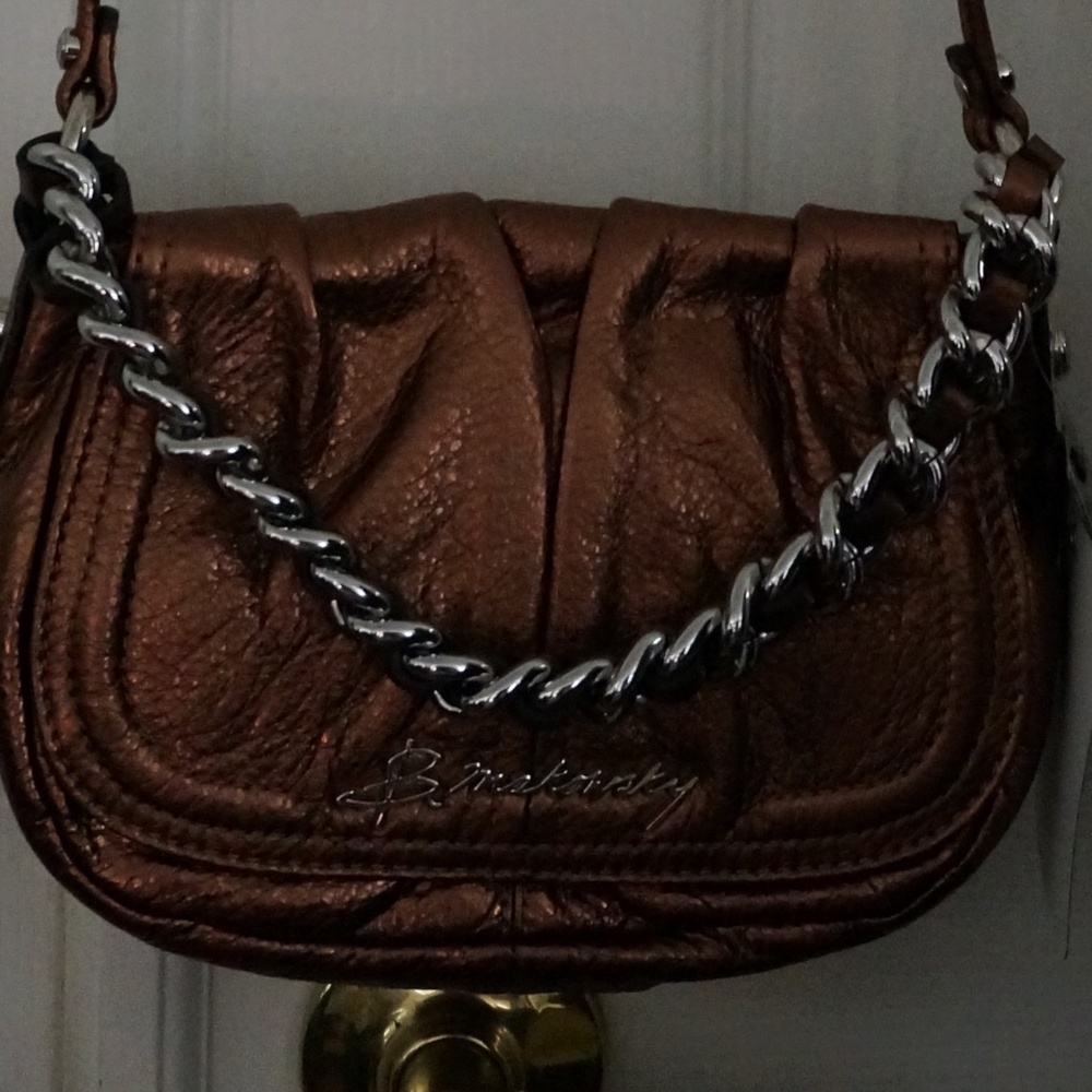 NWT B Makowsky Vanessa Handbag Bronze